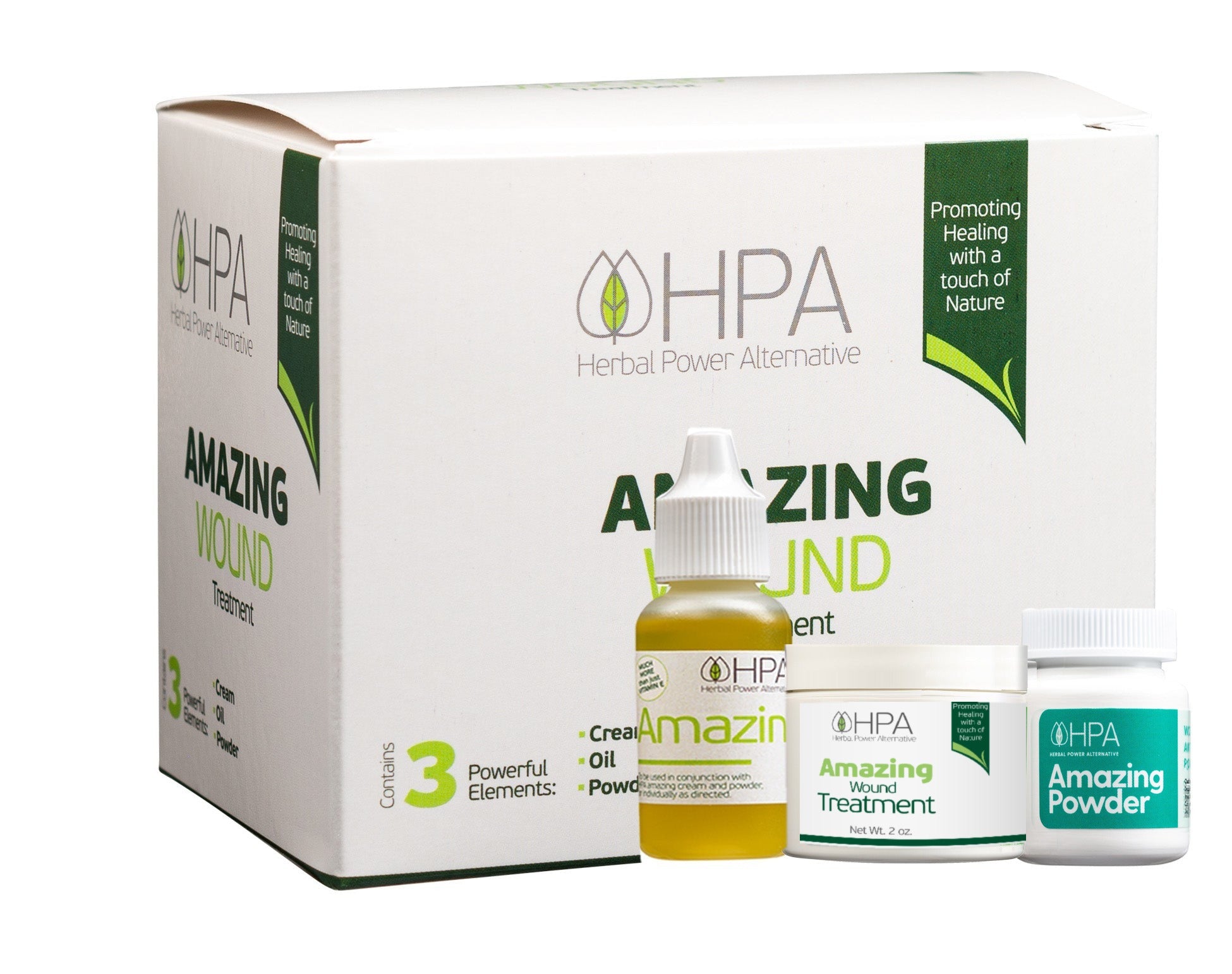 3-In-1 Amazing Wound Healing Kit - Oil, Cream & Powder Set.